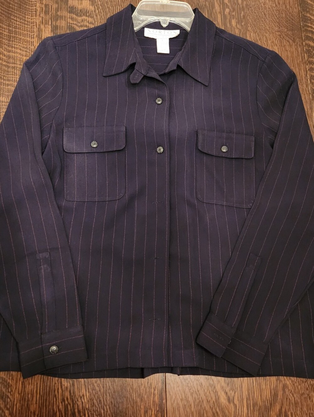 Norton McNaughton Vintage Jacket Navy Blue w/Red Pinstripes Size Large EUC $23